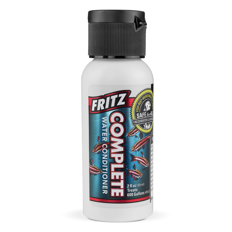 Fritz Complete – Concentrated Water Conditioner/Tap Water Dechlorinator, Instantly Detoxifies Chlorine, Chloramines, Heavy Metals, Ammonia, Nitrite/Nitrates, for Fresh and Saltwater (2 oz)