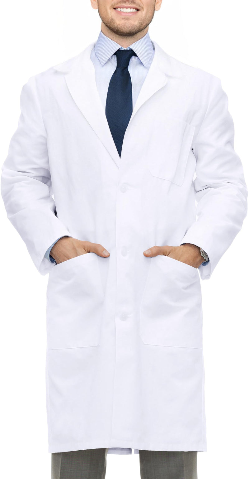 NY Threads Professional Lab Coat for Men Long Sleeve Poly Cotton Medical Coat Large (Pack of 1) White