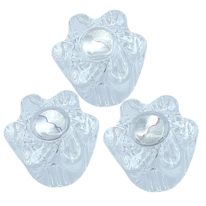 Tub and Shower 3 Piece Faucet Knob Set Compatible with Price Pfister Windsor, Clear Acrylic Replacement Handles for Hot, Cold and Diverter, 12 Spline Broach, Polished Finish