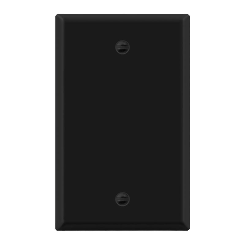 ENERLITES Blank Device Metal Wall Plate, Corrosion Resistant, Standard Size 1-Gang 4.50" x 2.76", Powder Coated Stamped Steel, 7701-BM, Black Matte