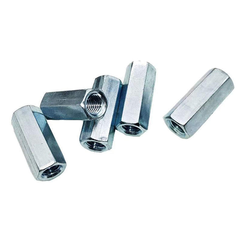 10 Pcs M6 x 1 x 18mm Long Rod Coupling Hex Nut Connector Zinc Plated Joint Nut Industrial Construction Fasteners M6x1x18mm(Hex)