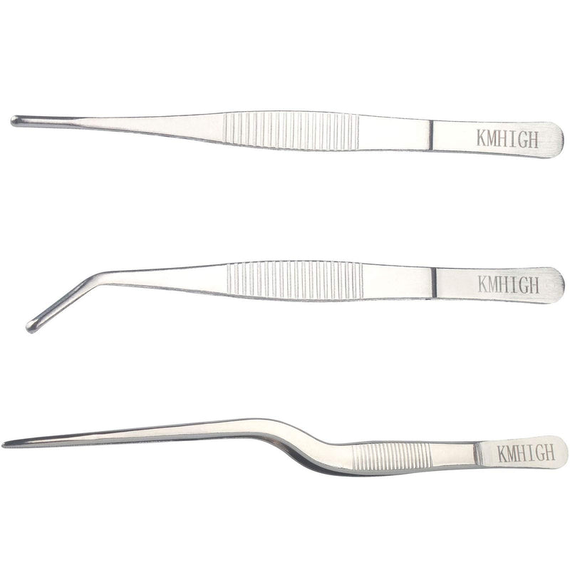 Stainless Steel Tweezers Set, For Small Gardening and Kitchen, Multi-Purpose Tools. (3Pcs, 6.15Inches / 6.3Inches / 6.5Inches)