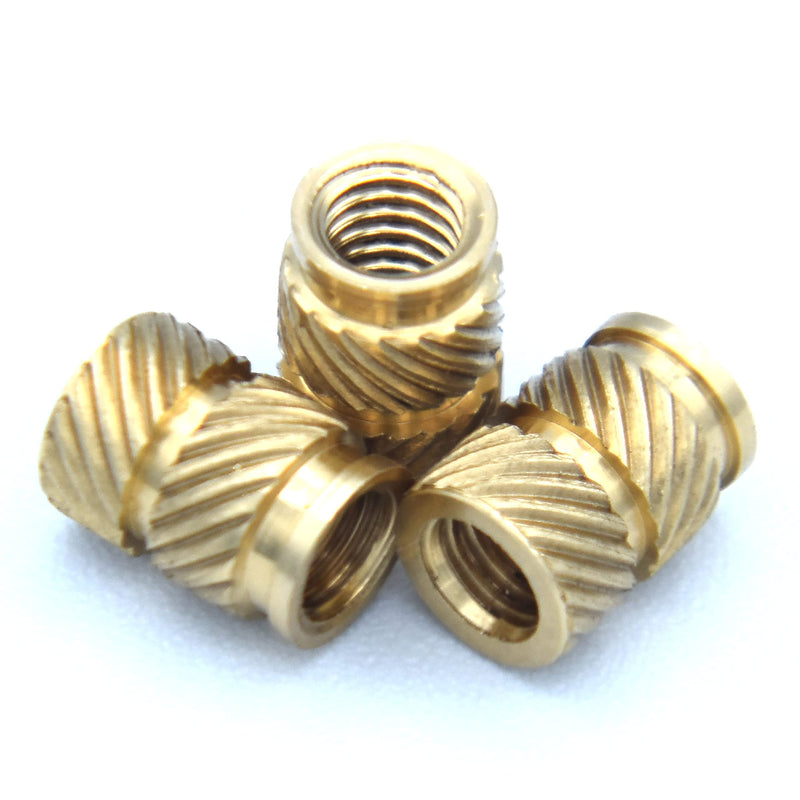 [ J&J Products ] Brass Insert IUTB-032, 10-32 Thru-Threaded, 6.9mm OD, 9.5 mm Length, Heat Staking Inserts, 30pcs