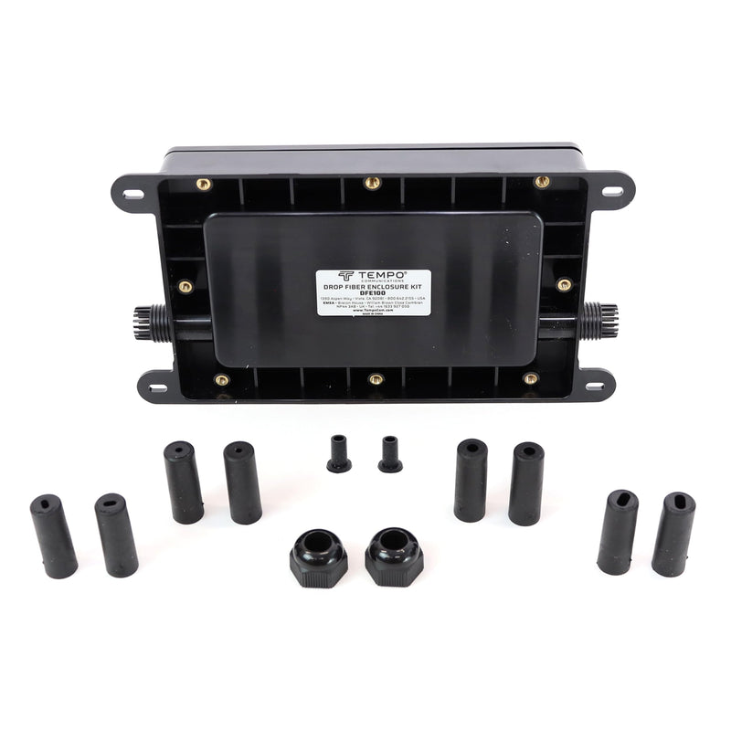 TEMPO Communications DFE100 Drop Fiber Enclosure Kit - Install Fiber Optic Cable Splices, Repair or Reconnect Fiber Optic Cables (Pro Grade)