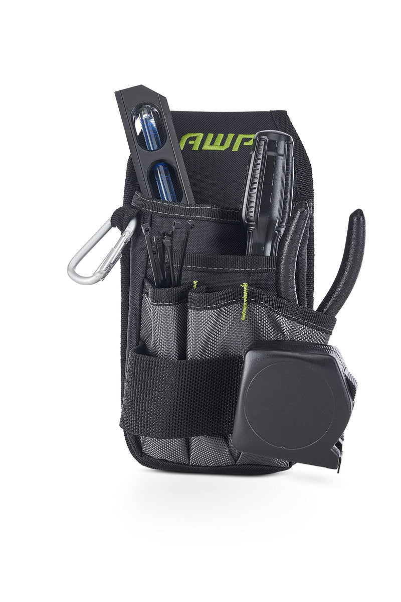 AWP Organizer Tool Pouch | 7 Pockets & Loops for Tool Organization | Heavy-Duty Metal Belt Clip Attachment HOLSTER