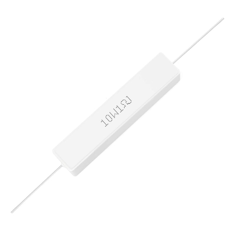 Chanzon 10pcs 10W Ceramic Cement Resistor 1 Ω ohm ±5% Tolerance Wirewound Induction 1R A) 1Ω ohm