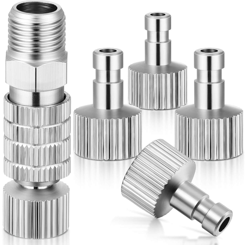 Airbrush Quick Release Coupling Disconnect Adapter Kit, 5 Pieces 1/8 Inch Female Connectors and Male Adapters Adjustment Control Valve Airbrush Accessories for Air Compressor