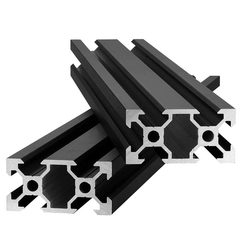 IXGNIJ 2pcs 400mm V Slot 2040 Aluminum Extrusion European Standard Anodized Linear Rail for 3D Printer Parts and CNC DIY Black(400mm) 2PCS 400mm(15.75'')