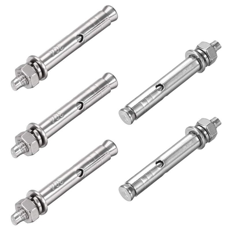 5 Pcs M6 x 60mm 304 Stainless Steel Expansion Bolt External Hex Expansion Screw Bolt Sleeve Anchor，Pool Safety Cover Expansion Bolts，for Concrete(a32800001) M6x60mm