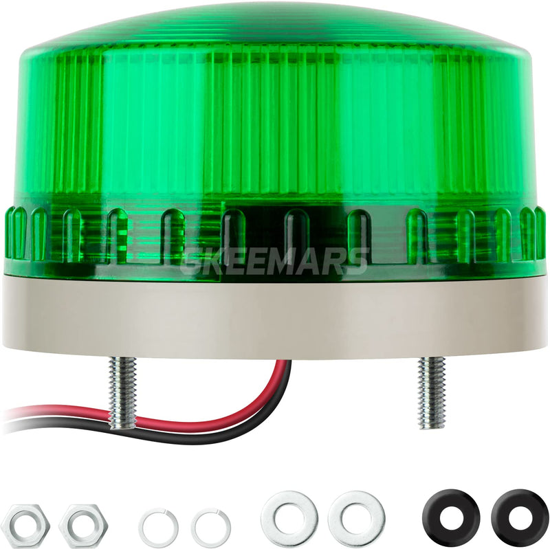 GKEEMARS Round LED Warning Lamp, No Sound AC110V Industrial Signal Flashing Light for Security (Green) Green