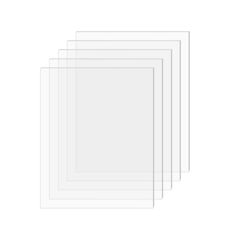 SimbaLux Acrylic Sheet Clear Cast Plexiglass 8” x 10” 0.08” Thick (2mm) Pack of 5 Transparent Plastic Plexi Glass Board with Protective Paper for Photo Frame Replacement, DIY Display Projects, Craft 8"x10", 0.08" Thick 5-Pack