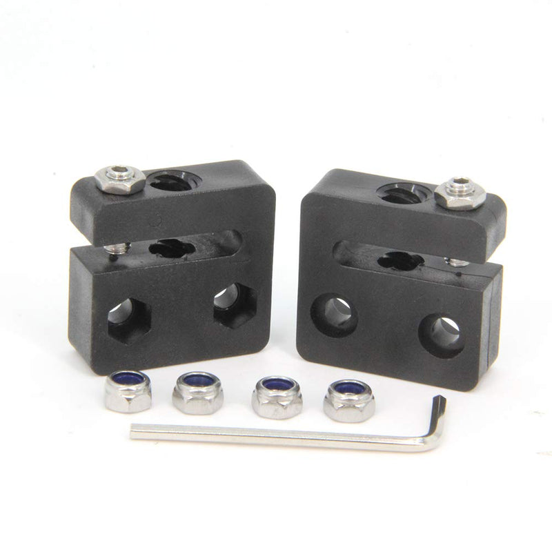 Zeberoxyz 2PCS Anti-Backlash Nut Block for 8mm Diameter, 2mm Pitch 8mm Lead POM Screw Nut for CNC and 3D Printer (8mm Lead-4-heads) 8mm Lead-4-heads