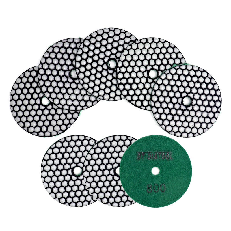 DT-DIATOOL Dry Diamond Polishing Pads 4 Inch Grit 800, 8 Pieces