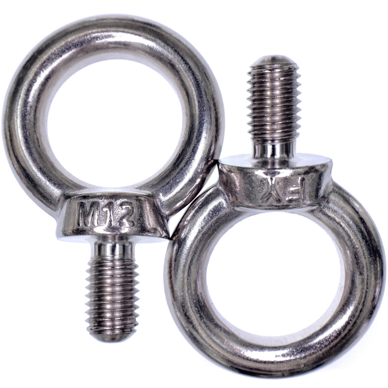 Stainless Steel Machinery Shoulder Lifting Eye Bolt (M12, 2 Items) M12 Silver