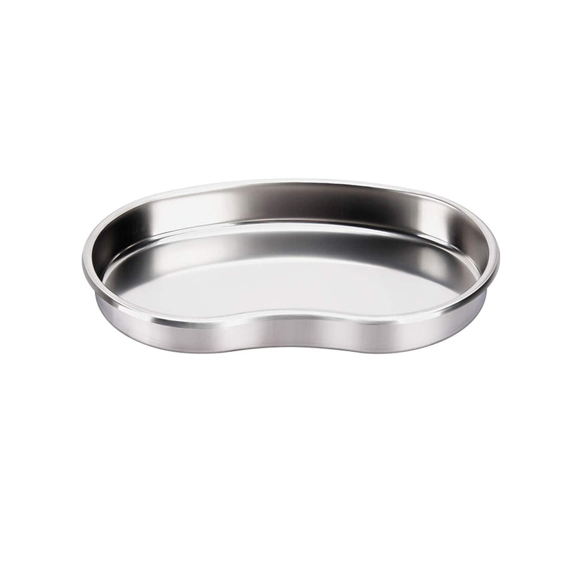Stainless Steel Kidney Tray 8", Emesis Basin Kidney Shaped Emesis Bowl Round Edges. Reusable Metal Kidney Dish.Dental Instruments Ideal for Soiled Dressings,Waste, Liquid.（Large） (L) Large