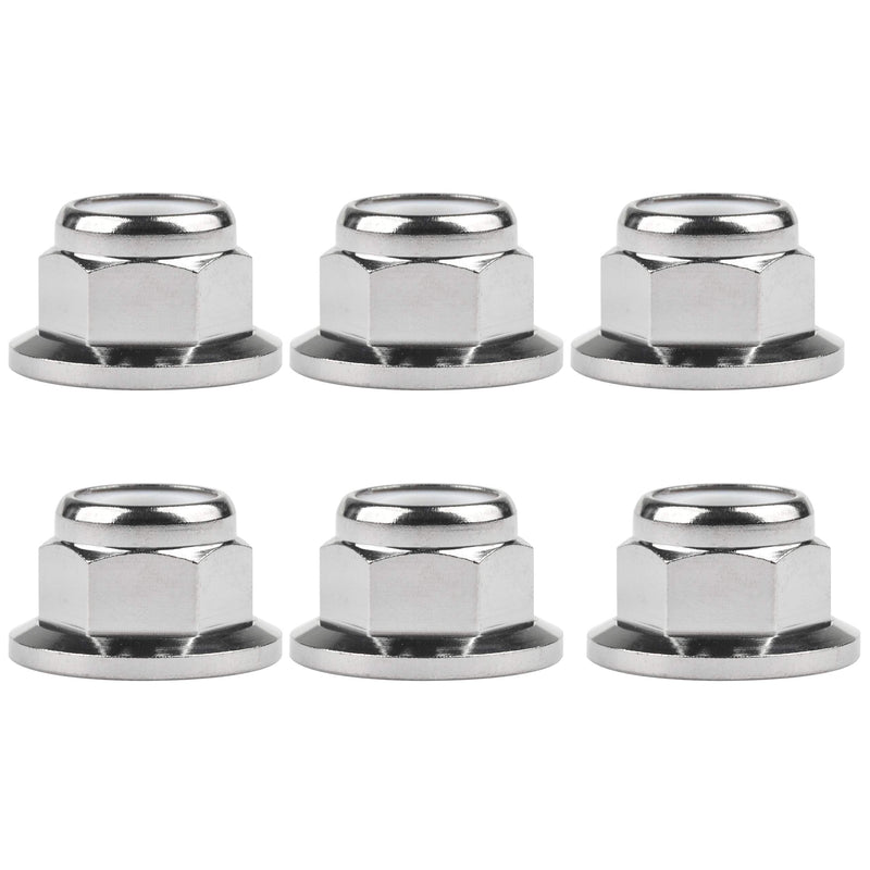 Titanium M6 M8 M10 M12 M14 Nuts Flange Nylon Lock Nut Pack of 6 (M10 Pitch 1.5mm) M10 Pitch 1.5mm
