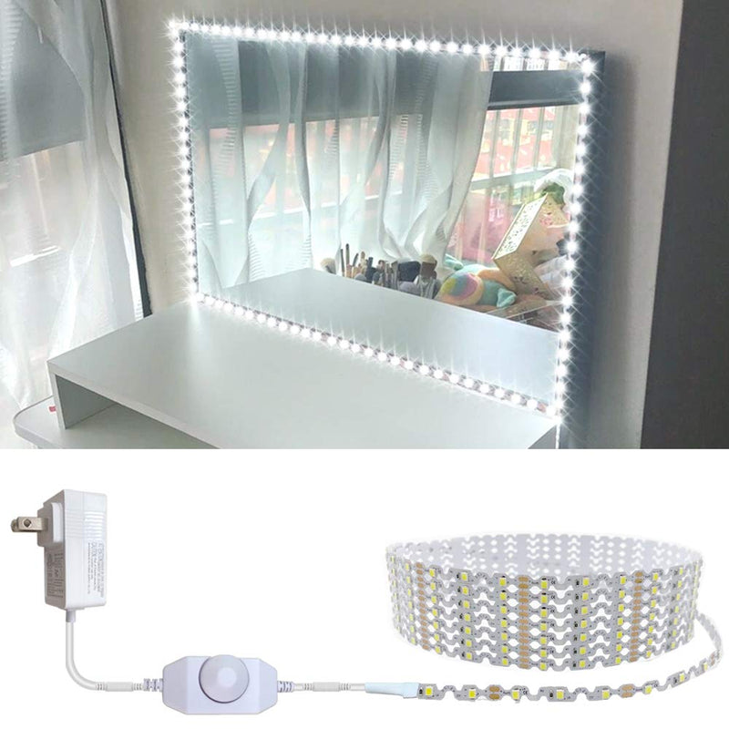 13ft/4M Led Vanity Mirror Lights Kit Bendable NO Need to Cut Vanity Make-up Mirror Cloakroom Adjustable Strip Light Table Set with Dimmer and Power Supply Mirror Not Included (Switch Versions) Switch Versions