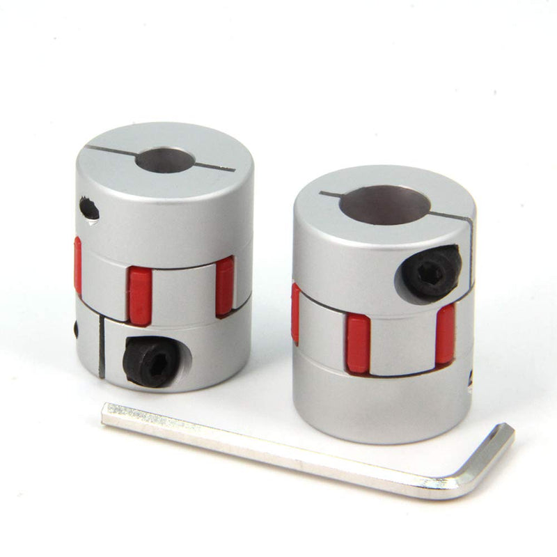 Zeberoxyz 2PCS 8mm to 12mm Aluminium Plum Flexible Shaft Coupling Diameter25mm Length30mm 8x12mm Motor Connector Flexible Coupler for 3D Printer CNC Machine and Servo Stepped Motor（8x12mm） D25 L30