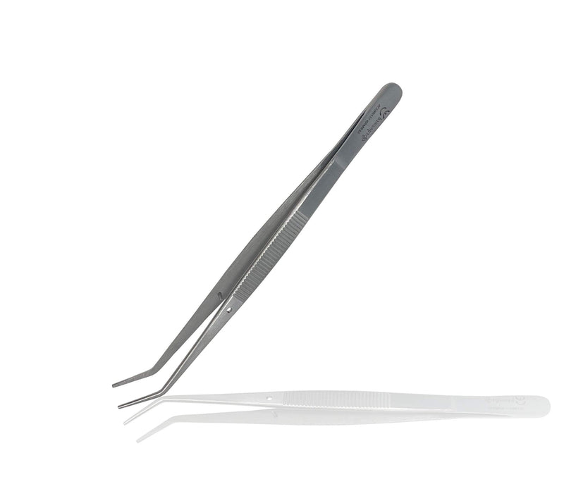 Cynamed Premium Dental College Tweezer Tools-Stainless Steel with Curved Serrated Tip Multipurpose Forceps for Oral Care Denture Teeth Cleaning (1) 1 - NewNest Australia