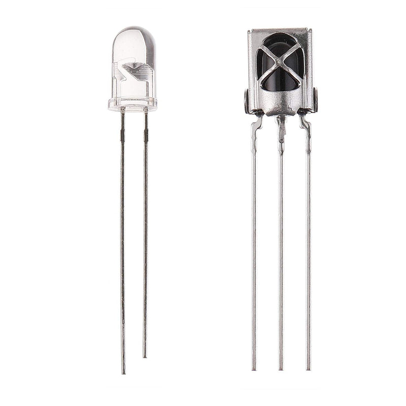 BOJACK LED Infrared Emitter and IR Receiver Diode, LEDs Infrared Emission and Receiver Tube for Arduino （Pack of 10 Pairs）