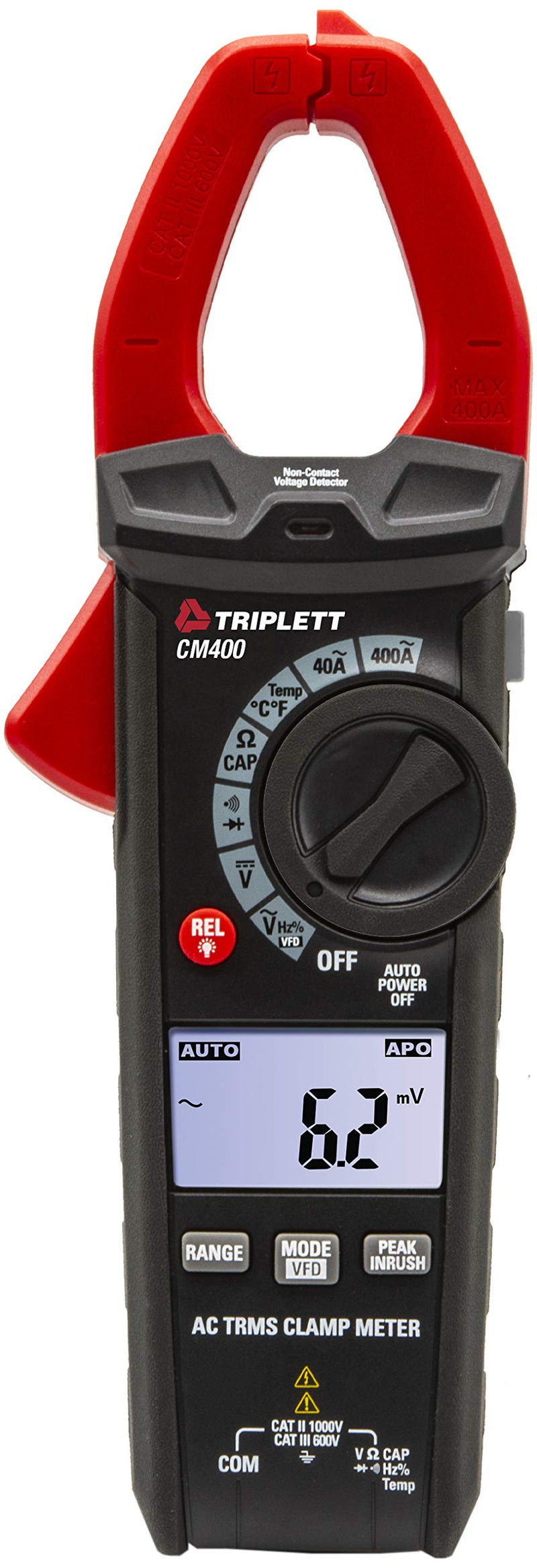Triplett CM400 True RMS 4000 Count 400A AC Clamp Meter with Inrush Standard