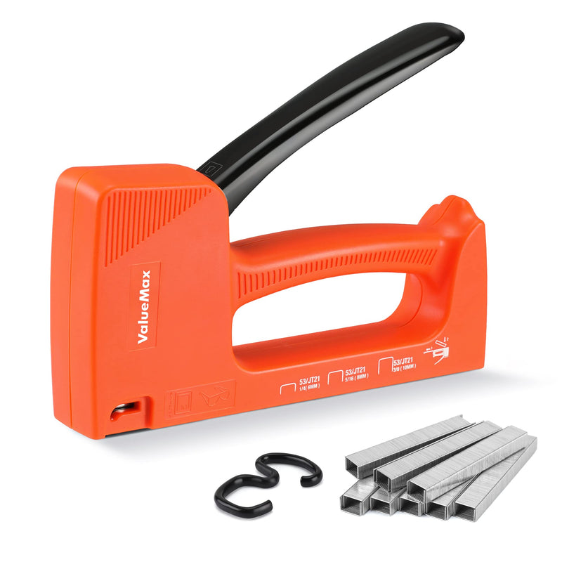 VALUEMAX Light-Duty Staple Gun Kit, includes 1600PCs 5/16'' Staples, Manual JT21 Staples, for Upholstery, Material Repair, Decoration, Furniture, DIY Use