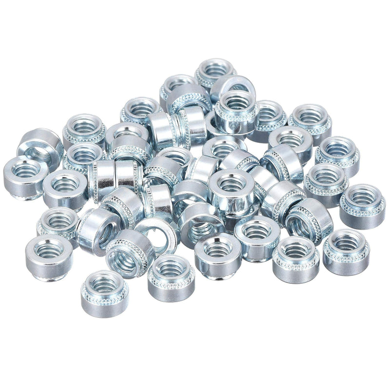 uxcell Self -Clinching Nuts,1/4-20 x 0.22-Inch Carbon Steel with Zinc Plating Rivet Nut Round Head Steel Metal Sheet Mounting Hardware Fastener 50pcs 1/4-20x5.59mm