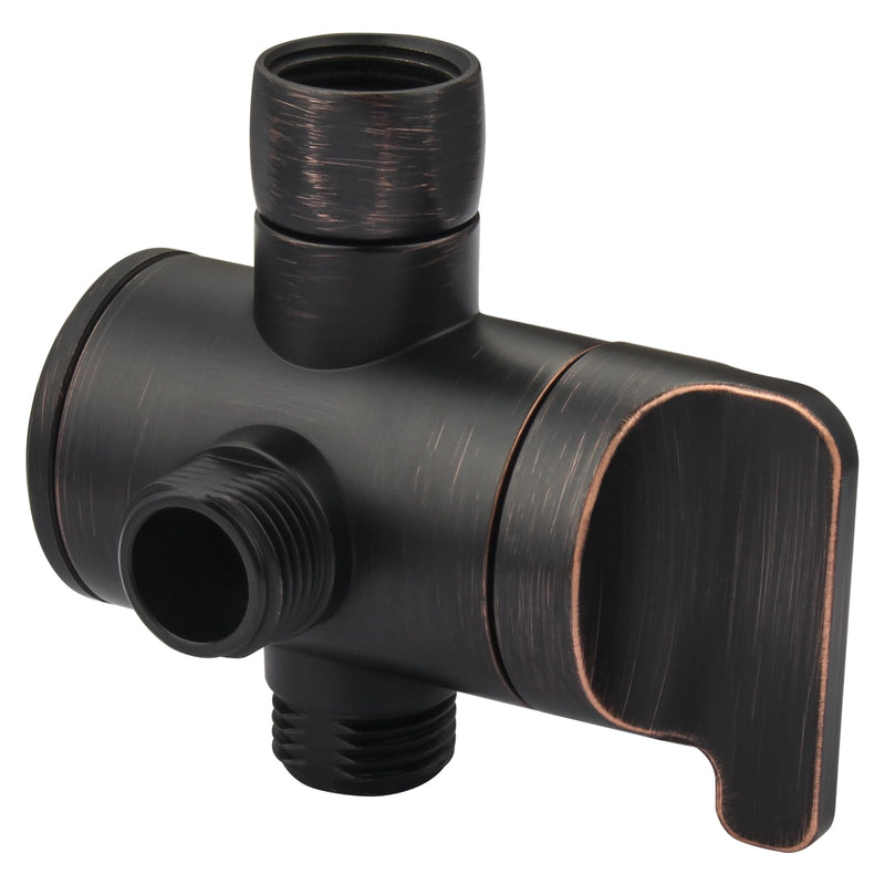 BRIGHT SHOWERS Shower Arm Diverter Valve for Hand held Showerhead and Fixed Spray Head, 3-Way Shower Head Diverter Valve, Oil-Rubbed Bronze Oil Rubbed Bronze