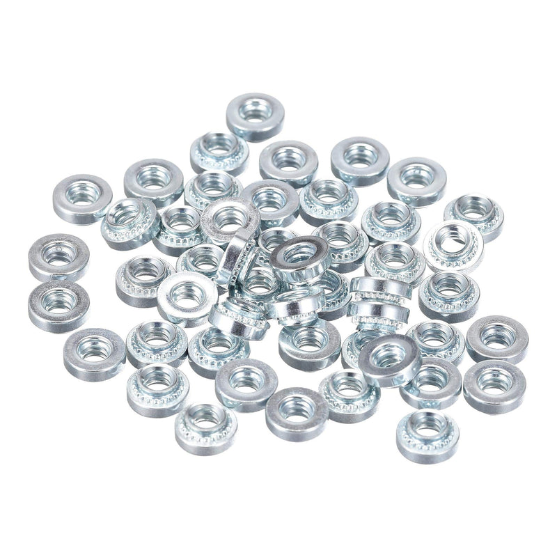 uxcell Self -Clinching Nuts,#6-32 x 0.12-Inch Carbon Steel with Zinc Plating Rivet Nut Round Head Steel Metal Sheet Mounting Hardware Fastener 50pcs #6-32x3.15mm