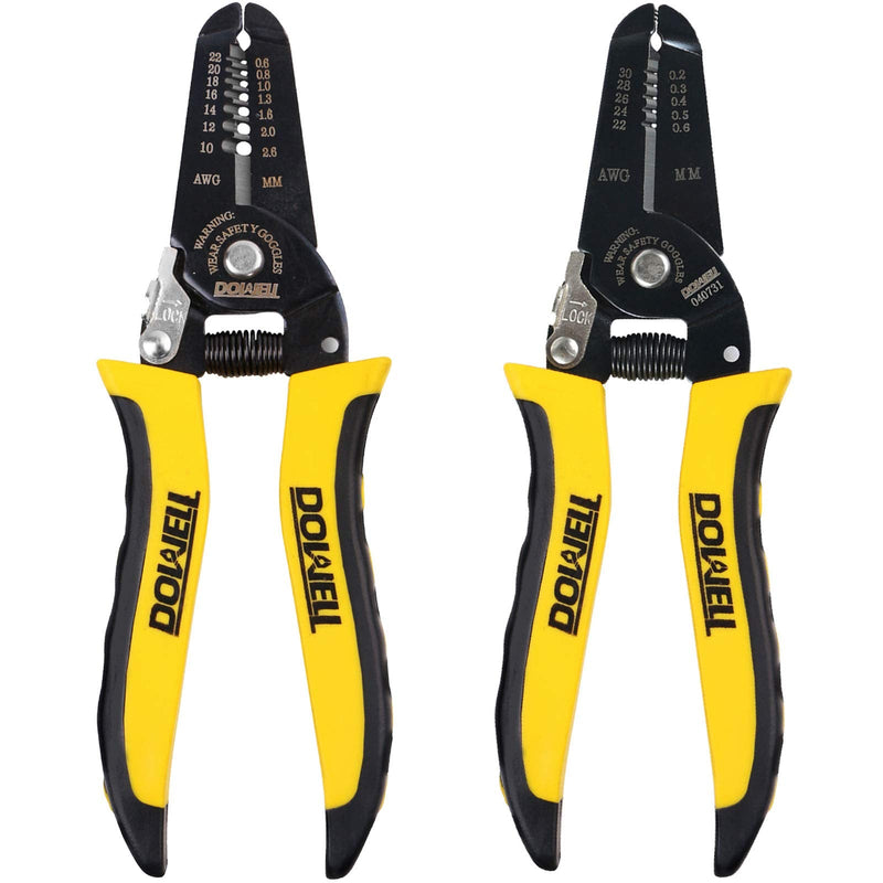 DOWELL 10-22AWG+22-30AWG Wire Stripping Tool Wire Stripper Cutter Pliers Tool Multi-Function Hand Tool for Electrician 2-Piece HY040739