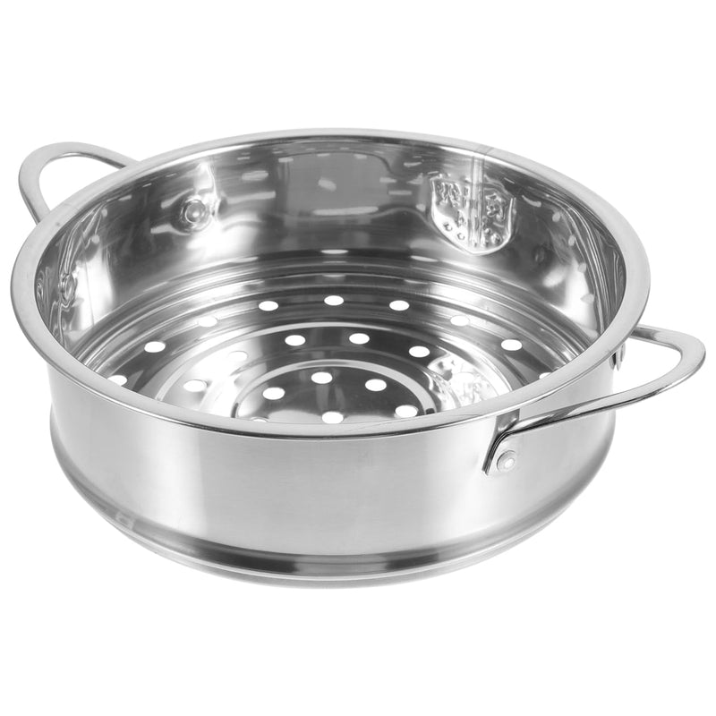 Yardwe Stainless Steel Steamer Basket 9.44 X 7.67 X 2.36 in Food Steamer Grid with Dual Handles Multi-Vent Insert for Dumplings Steamed Buns Vegetables Home Kitchen