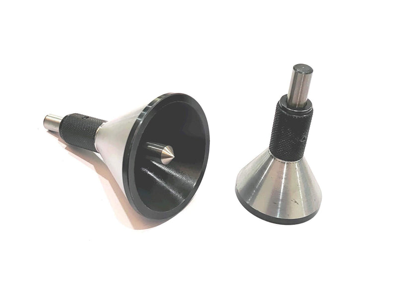 Engineer Machinist Bell Punch Hand DIY Tool for Center Finding on a Round Bar- Accurate & Precise (Metal, Set of Both) Metal