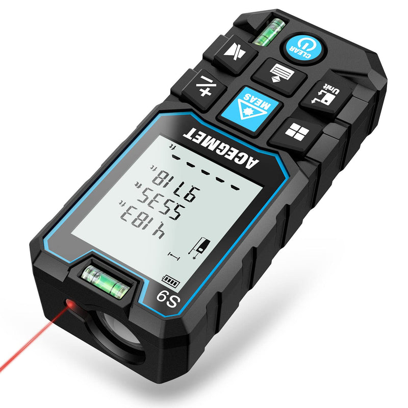 Laser Measure, ACEGMET Laser Measurement Tool (229Ft Ft/in/M) Backlit LCD with Mute Function Laser Distance Measure, Pythagorean Mode, Measure Distance, Area and Volume Laser Tape Measure 229Ft