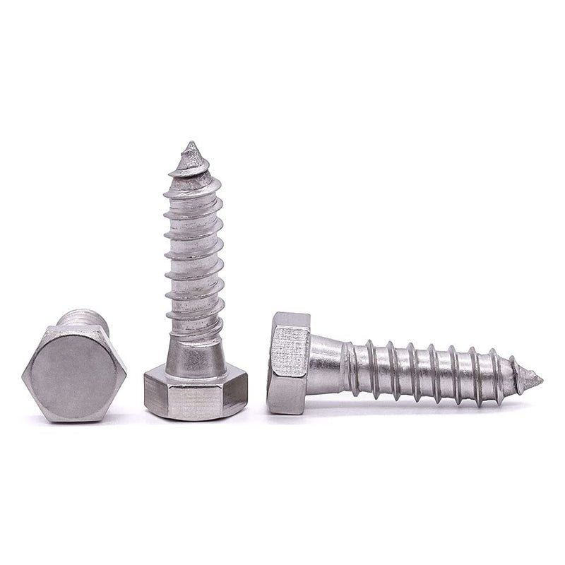 3/8" x 1-1/2" Hex Head Lag Screws Lag Bolts, 304 Stainless Steel 18-8, Deck Screws, Hexagon Head Wood Screws 10 PCS 3/8 x 1-1/2"