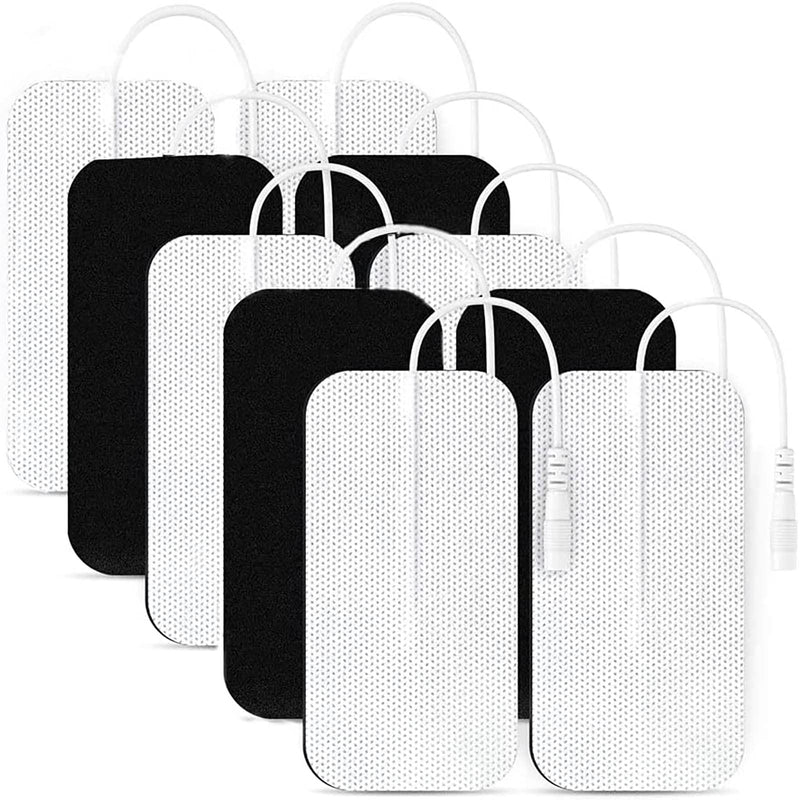 10PCS TENS Unit Replacement Pads 2x4, Reusable Electrodes for Muscle Stimulator Machine, Compatible with AUVON TENS, TENS 7000, Etekcity Tens Unit White