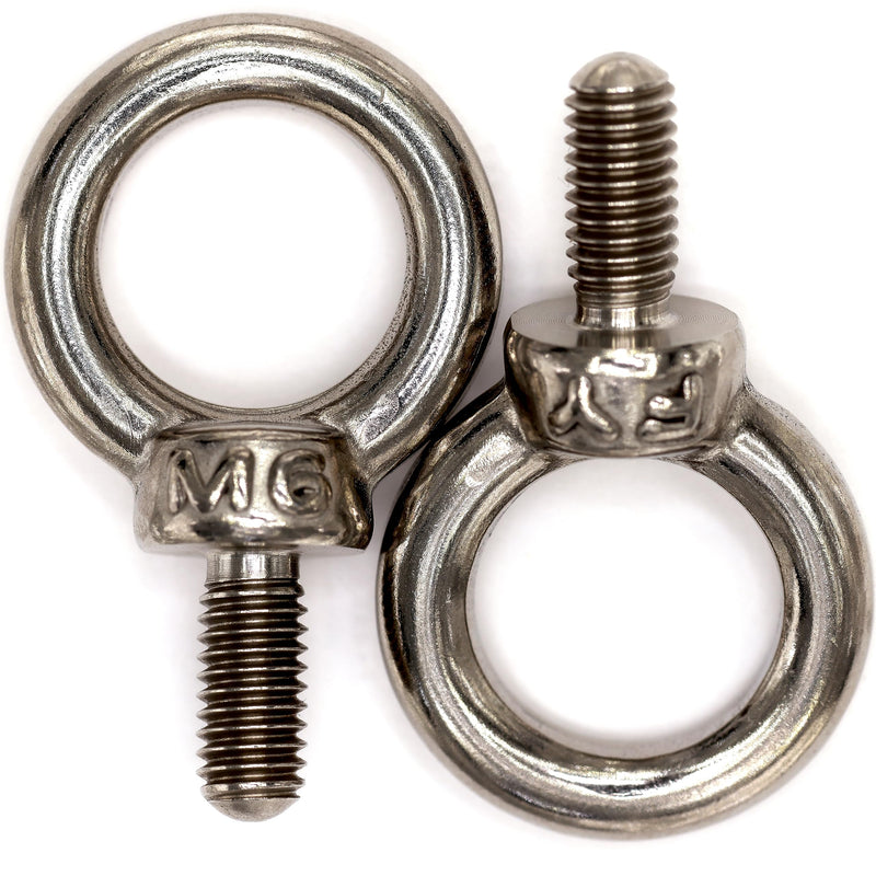 Stainless Steel Machinery Shoulder Lifting Eye Bolt (M6, 2 Items) M6 Silver