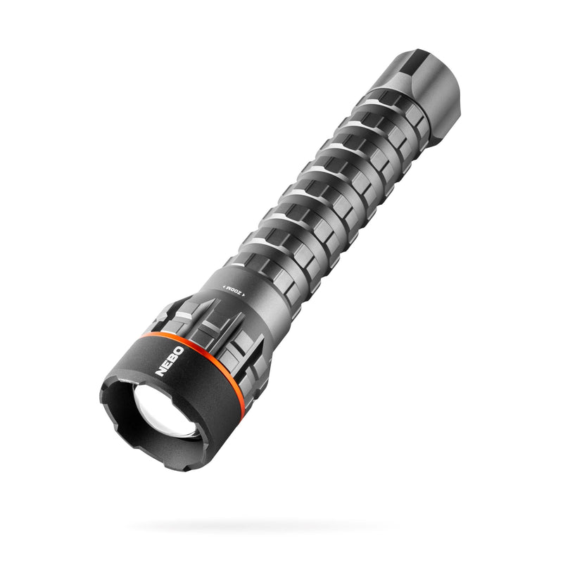 NEBO Newton Powerful LED Handheld Flashlight | AA Battery Powered Compact Waterproof Flashlight | Storm Gray | Available in 500, 1000, 1500 Lumens 2,500 Lumens