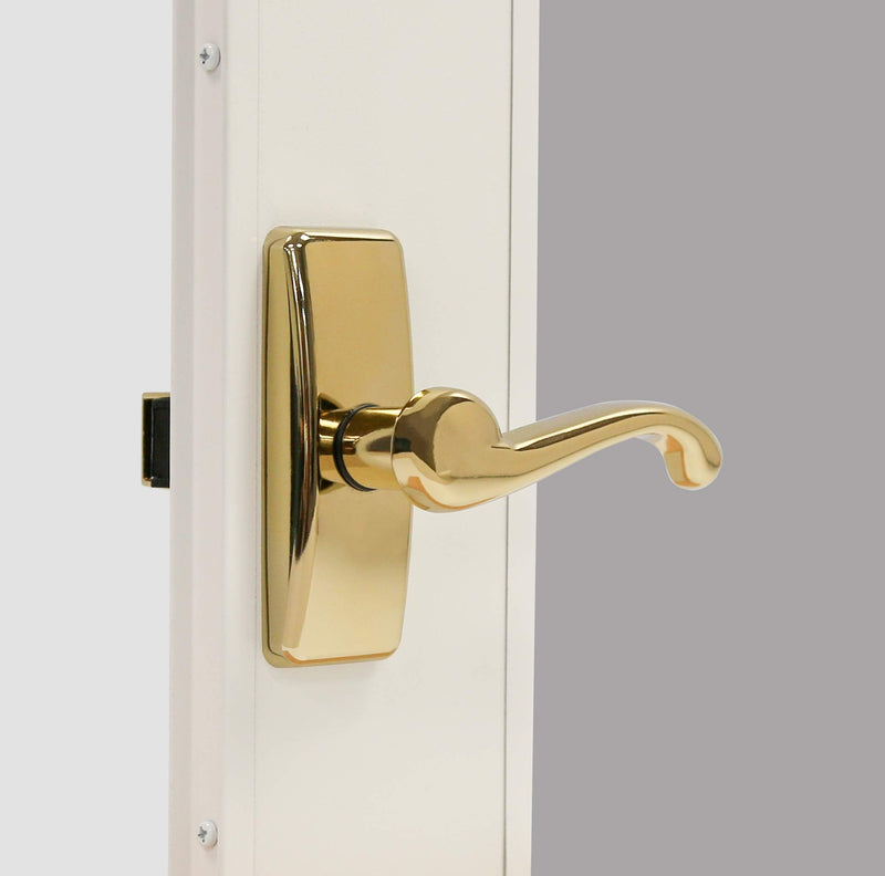 Larson Certified Storm Door Brass Georgian Lever, Storm Door Handle Replacement with Surface Mount Hardware
