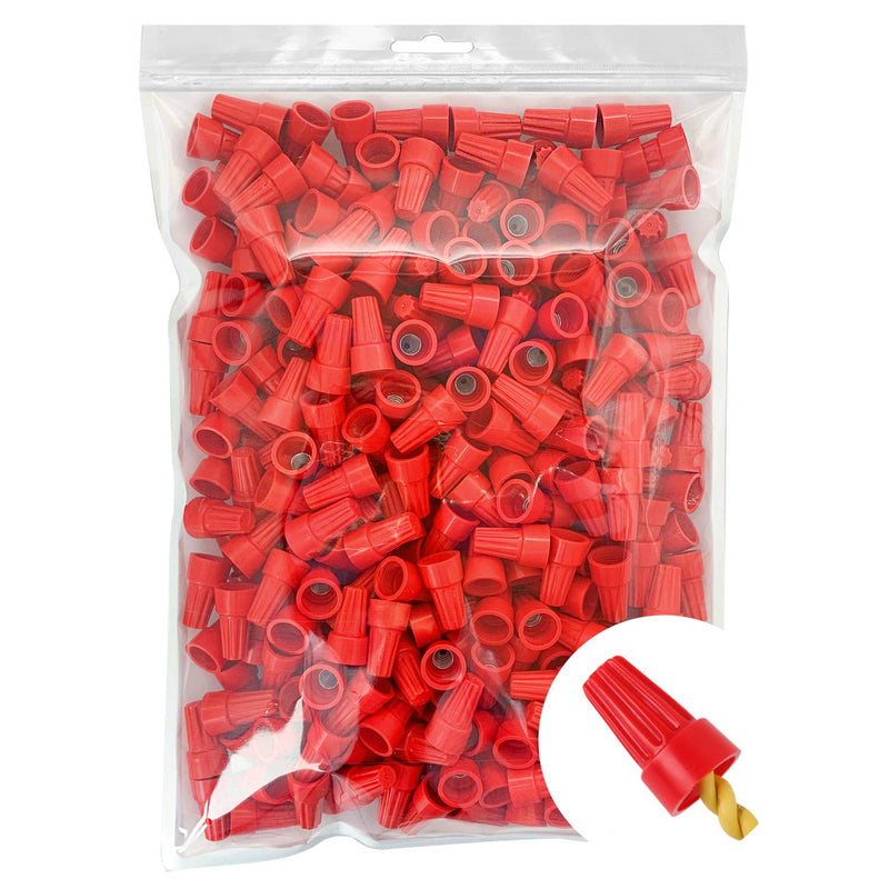 300 Pcs Red Electrical Wire Connectors Screw Terminals, with Spring Insert Twist Nuts Caps (AWG 18-10) Red (AWG 18-10)