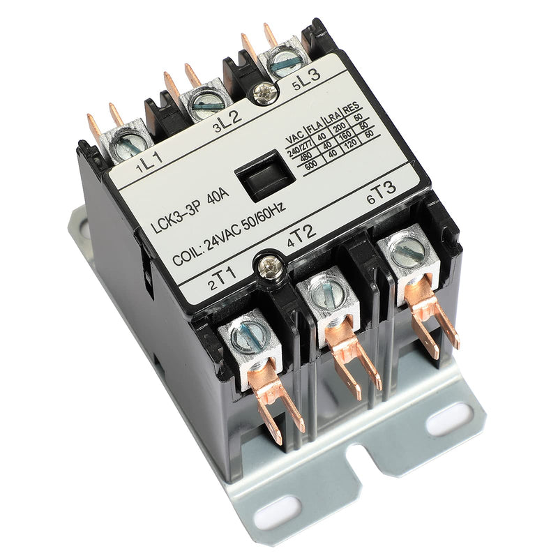 3 Pole 40 Amp 24 VAC Coil Definite Purpose Air Conditioner Contactor
