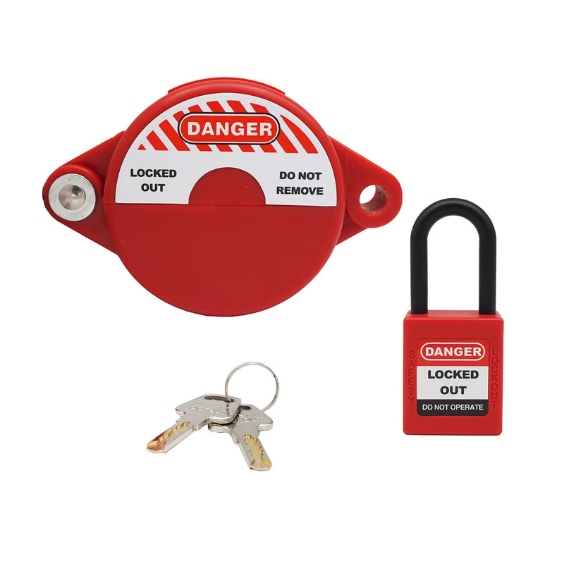 Gate Valve Lockout with Safety Padlock for Water Spigot Faucet Locks Outdoor Petroleum Gas 1 to 2-1/2 Inch Lock Out Device 1 Pack