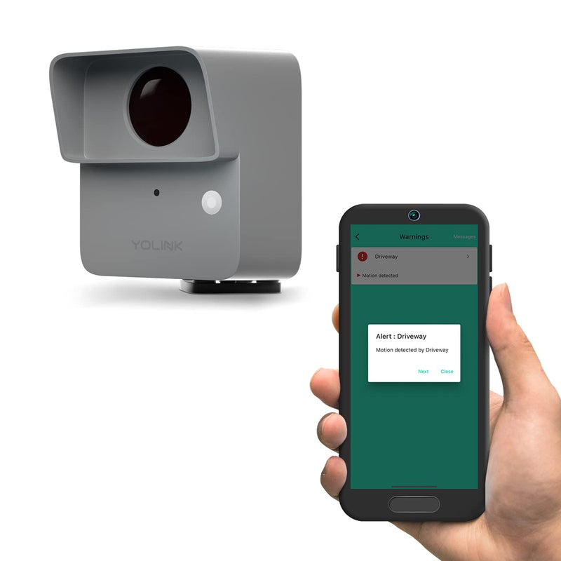 YoLink LoRa Smart Outdoor Motion Detector Sensor, Driveway Alert, Property Invasion/Tresspassing Detector, 1/4 Mile Open Air Range, Email/SMS/Push Alerts, Alexa, IFTTT, Home Assistant (Hub Required) Outdoor without Hub