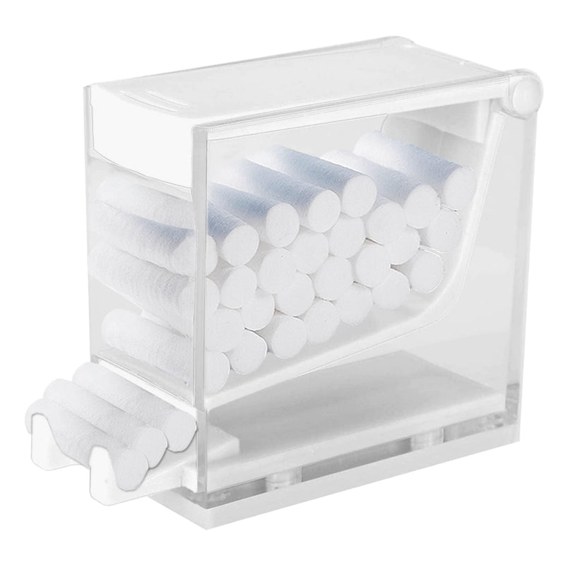 Press-on Dental Cotton Rolls Holder and Dispenser with Nonslip Base(Cotton Rolls Not Included), 4.7 x 3.8 x 1.9in(White)