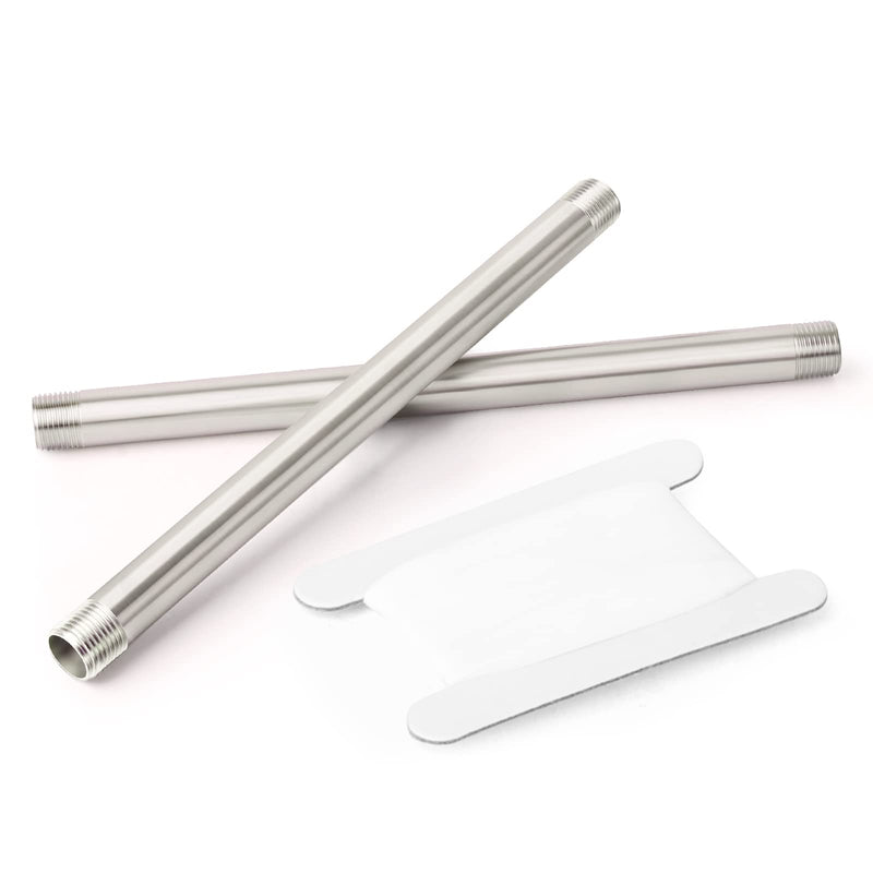 TAISHER 2Pcs Stainless Steel Pipe Fittings, 1/4" NPT x 1/4" NPT Male Threaded, 12" Length Nipple Cast Pipe 1/4" NPT(Male x Male) 12"(300mm) Length