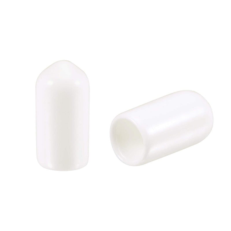 uxcell 50pcs Round Rubber End Caps 1/4"(6mm) White Vinyl Cover Screw Thread Protectors 6mm