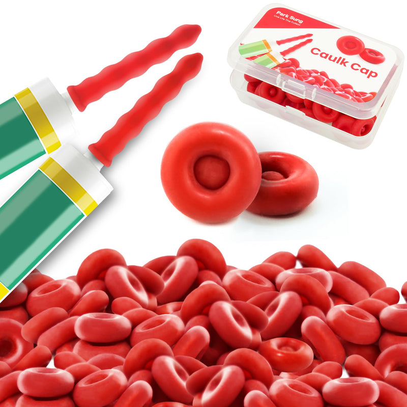 10/20/70/80/100 Pcs Caulk Tube Latex Sealing Caps, Universal Fit Caulk Saver Cap Reusable Cover Sealer for Sealing and Preserving Open Caulking Tube Red (Pack of 20)