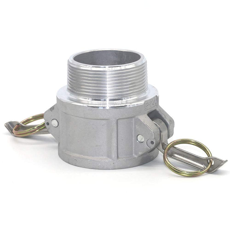 2 pcs Aluminum cam lock fittings (2" Part B) cam groove hose fitting camlock fittings, Male Adapter Female NPT Thread camlock fitting (2'') 2 Inch