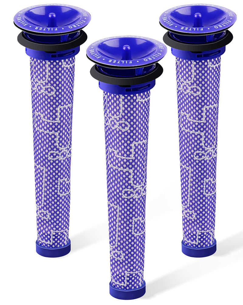 3Pack Pre Filters Replacement for Dyson - Vacuum Filter Compatible with Dyson V6 V7 V8 DC59 DC58 Replaces Part 965661 01 (3 Pack) 3P