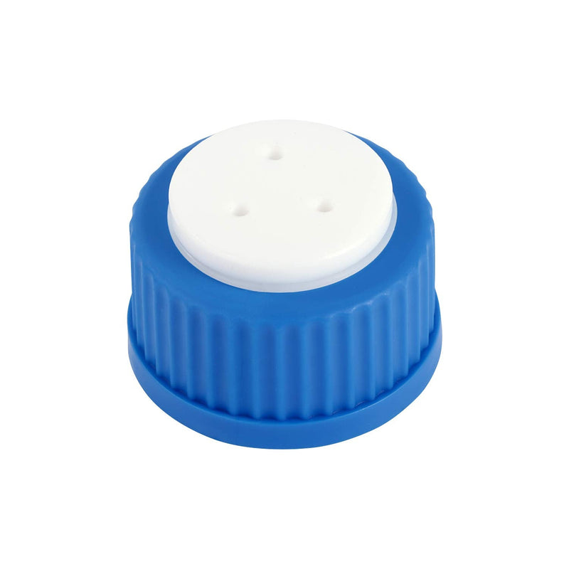 Moonetto Blue GL45 3-Port Safety Filling Cap with Three Holes for Glass Bottles, 1/8 Inch OD Tubing, Complete Kit (2 pc) 2