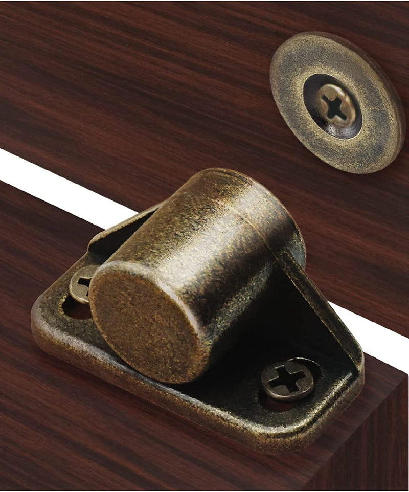 4 Pack Cabinet Magnets Strong, Magnetic Door Catch, Cabinet Door Closers, Magnets for Cabinet Doors Latches Hardware - Bronze 4